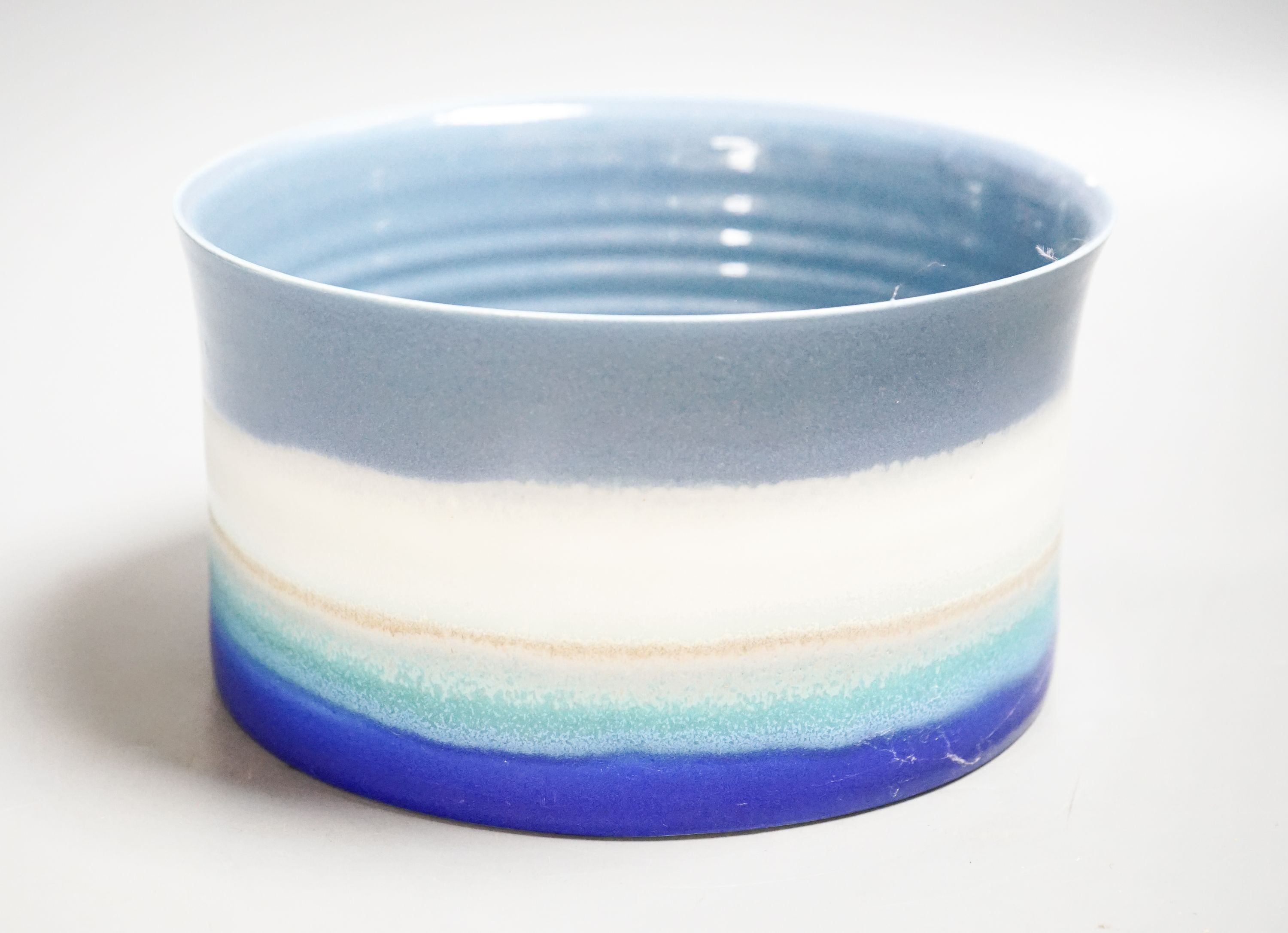 Tanya Gomez (b.1974), a banded porcelain bowl, (small rim chip) 22cm